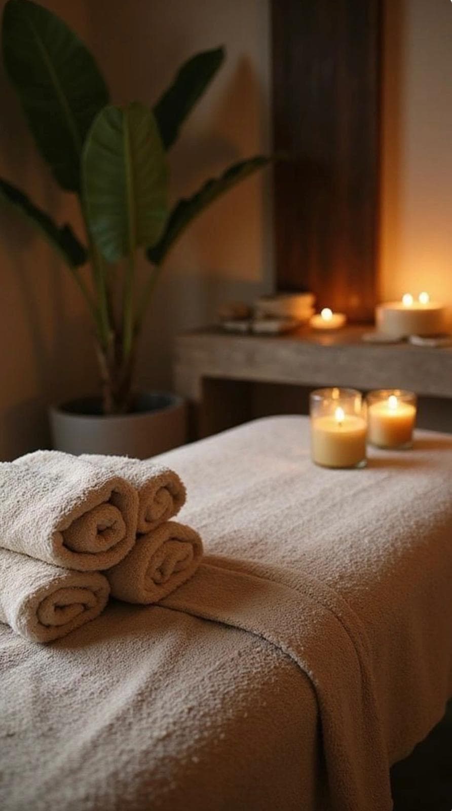 Treatment room by candlelight
